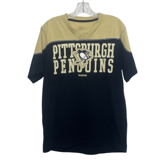 Reebok Tops - Reebok Pittsburgh Penguins Tshirt Small Black Gold Short Sleeve Fanwear